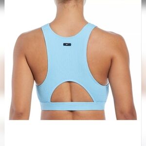 Nike Elevated Essential High-Neck Lined Swim Top, Blue, Size XL, NWT